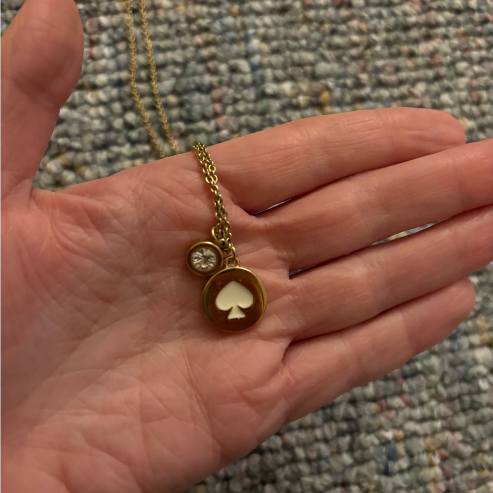 Kate spade necklace spot the spade rose gold adjustable length - Picture 2 of 2